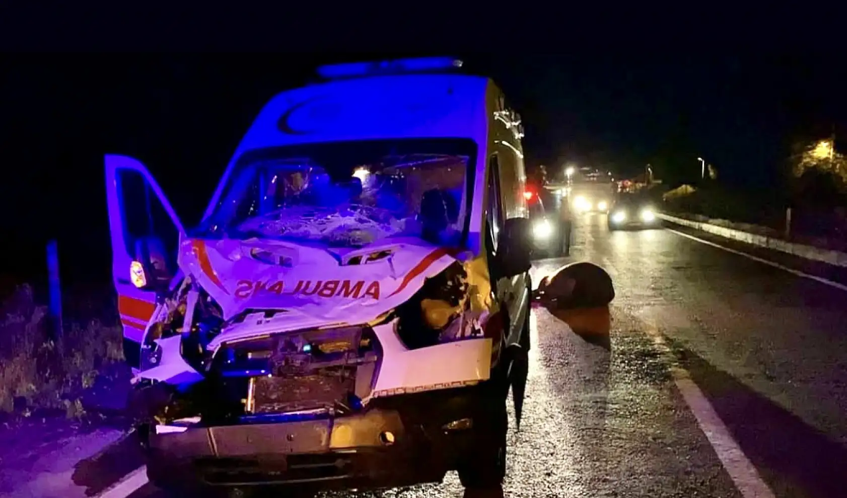 Ambulans mandaya çarptı