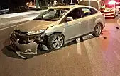 Alkollü sürücü yeni kavşakta kaza yaptı