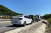 Amasra yolunda Şarampole yuvarlandı
