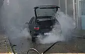 Kozcağız'da korkutan araç yangını