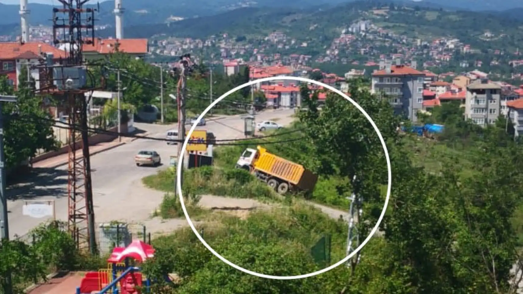 Kamyon kanala kaydı