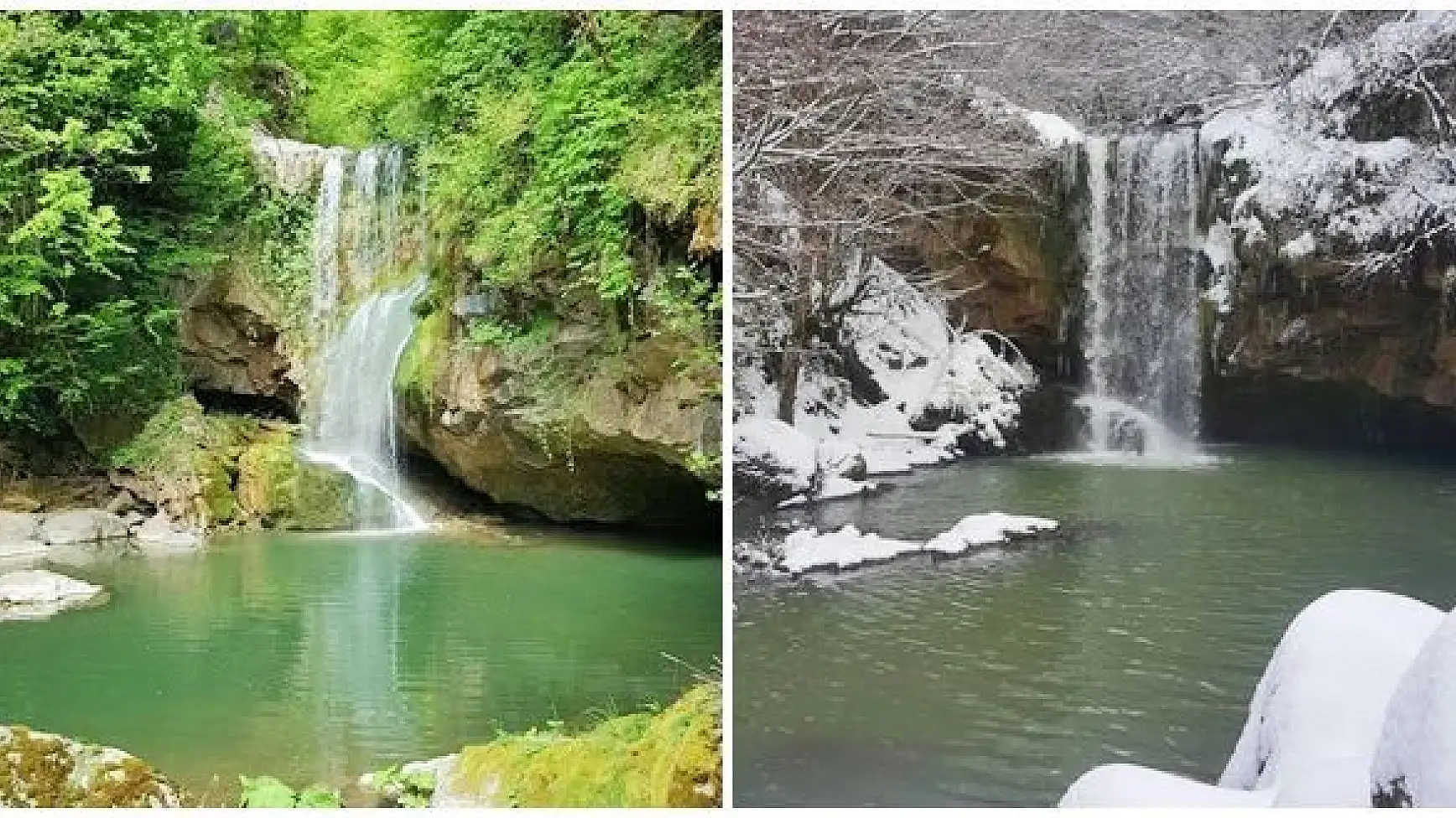 Gergece şelalesi beyazlar içinde