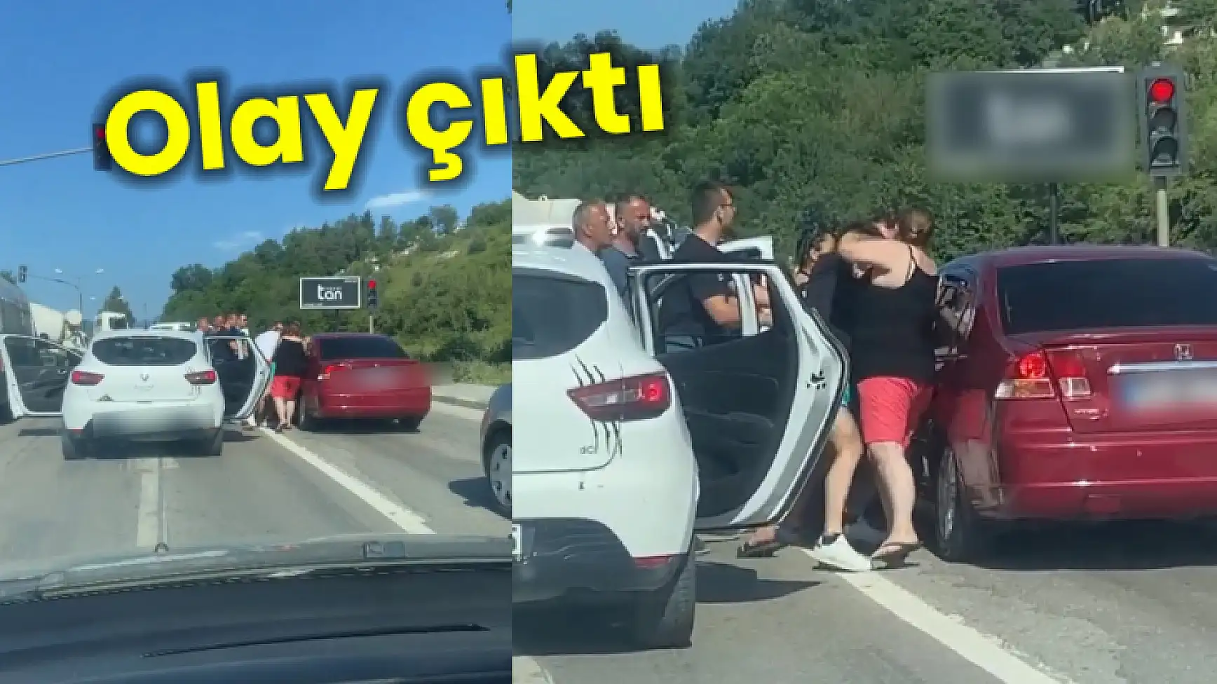 Trafik ışıklarında olay çıktı