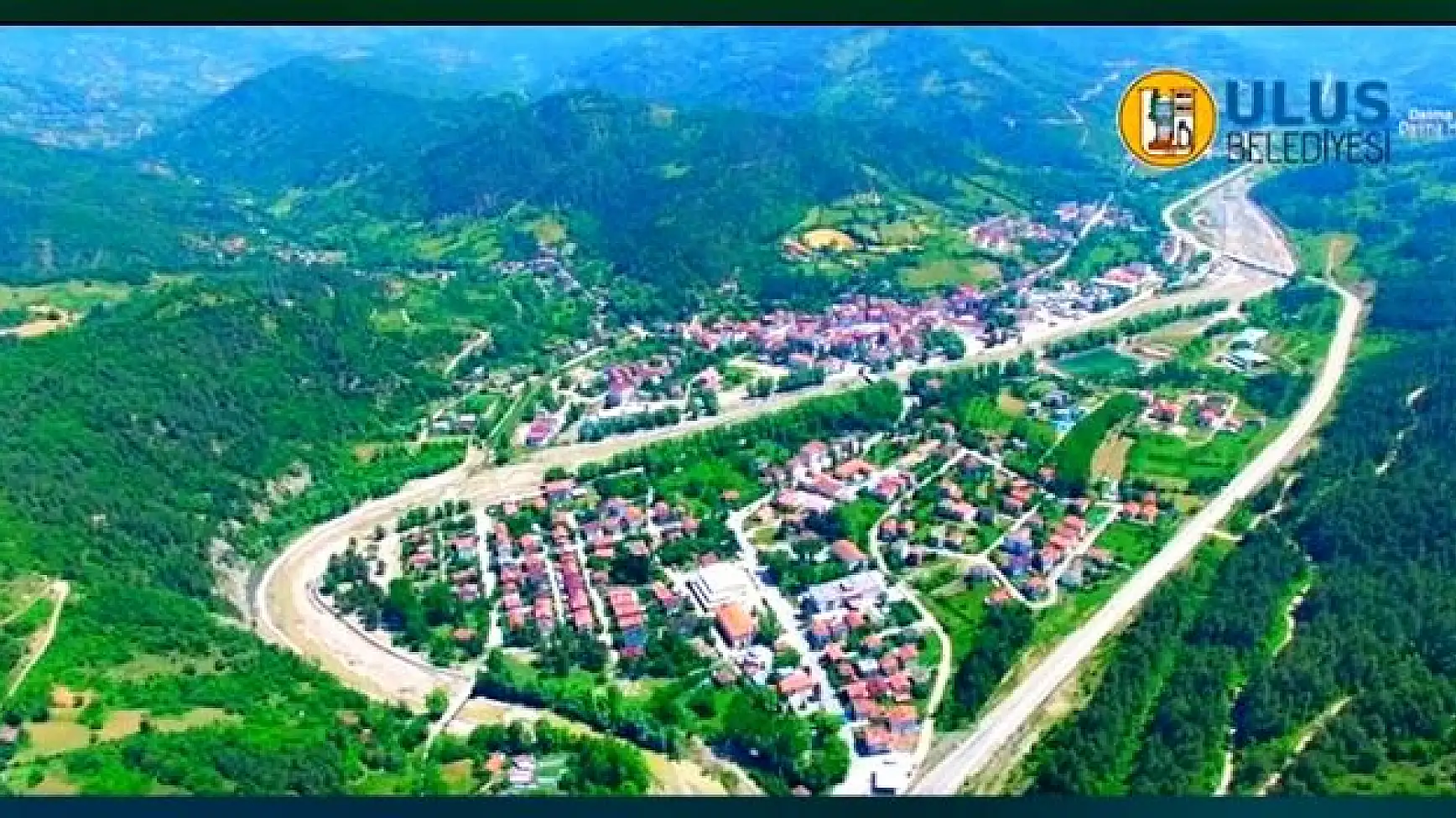 Ulus ve Ulukaya şelalesinin havadan görüntüleri