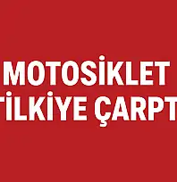 Motosiklet tilkiye çarptı