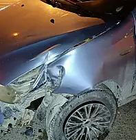 Otomobil ile kepçe çarpıştı