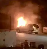 Park halindeki araçta yangın