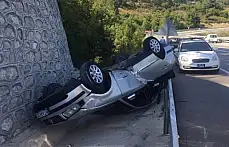 Amasra yolunda takla attı