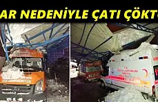 Ambulansların üzerine çatı çöktü