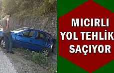 Aracını mıcıra kaptıran sürücü kaza yaptı