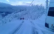 Bartın'da köylerden kar manzaraları