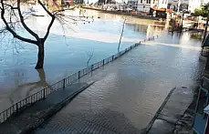 Bartın Irmağında taşkın görüntüleri 