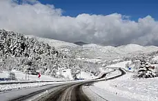 Bartın Karabük yolunda kar manzaraları