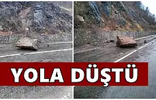 Büyük Kaya parçası yola düştü