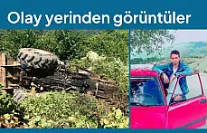 Devrilen traktörün altında kaldı