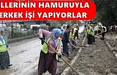 Erkeklerin elinden kürekleri kaptılar