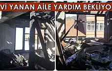 Eşyaları tamamen yanan aile yardım bekliyor
