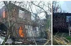 Evleri yanan aile evsiz kaldı 