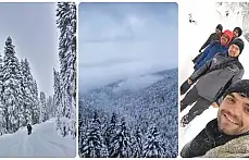 Karda 5 saat yürüyerek zirveye ulaştılar