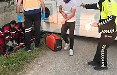 Kontrolden çıkan araç çatıya uçtu