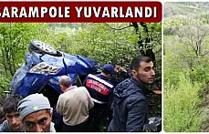 Kontrolden çıkan araç şarampole uçtu