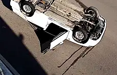 Kontrolden çıkan otomobil takla attı