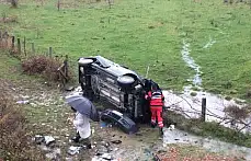 Kontrolden çıkıp şarampole devrildi