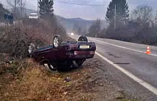 Kontrolden çıkıp takla attı