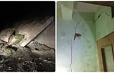 O köyde heyelan, ev boşaltıldı 