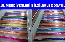 Okul Merdivenleri Bilgilerle Donatıldı
