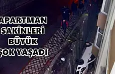 Otomobil Apartman boşluğuna uçtu