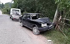 Otomobil Direğe çarptı, 2 yaralı