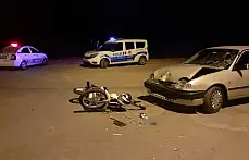 Otomobil ile motosiklet çarpıştı, 1 yaralı