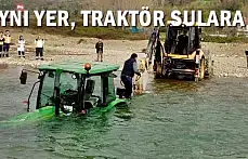 Sulara Gömülen Traktör Böyle Kurtarıldı