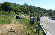 Takla atan otomobil ters döndü!