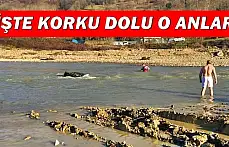 Traktör sulara gömüldü