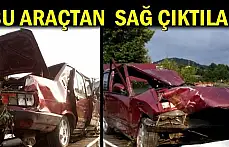 Ulus'ta Otomobil Tarlaya Uçtu