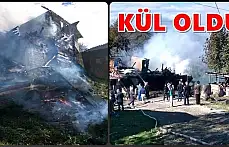 Yanan ev küle döndü