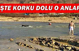 Traktör sulara gömüldü