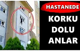 Hastanede camdan sarktı