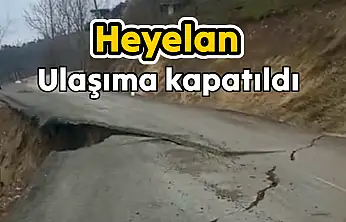 Heyelan nedeniyle yol ulaşıma kapatıldı