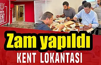 Kent lokantasında fiyat güncellendi