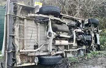 Kontrolden çıkarak devrildi