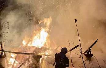 Köyde korkutan yangın