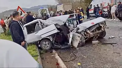 Otomobil hurdaya döndü: 1 ölü, 2 yaralı