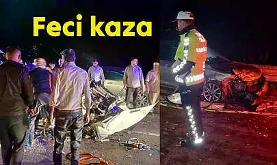 Baraj mevkiinde iki araç çarpıştı