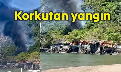 İnkumu'nda  turistik tesiste yangın
