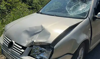 Motosiklet sürücüsü ölümden döndü