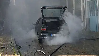Kozcağız'da korkutan araç yangını