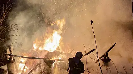 Köyde korkutan yangın